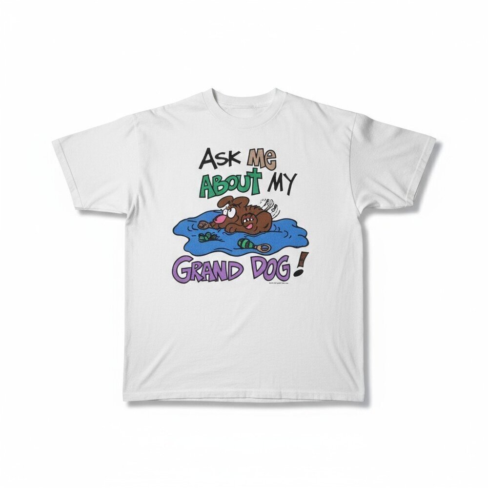 Vintage 1998 “Ask Me About My Grand Dog” Tee – Size XL – Made in USA